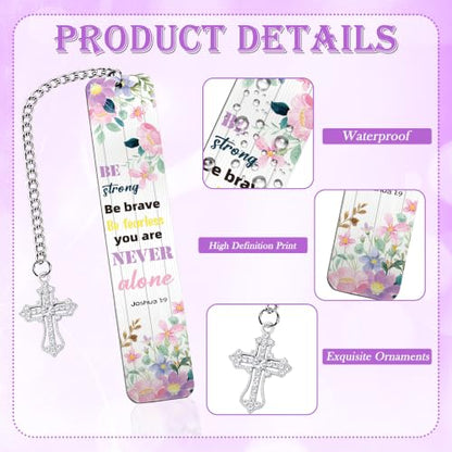 Bible Book Mark for Women, Be Strong Metal Christian Gift Set with Pen - style: Be Strong