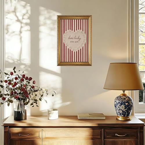 How Lucky Are We Gold Framed Wall Art 16x24in - color: Gold Framed-10, size: 24"L x 16"W