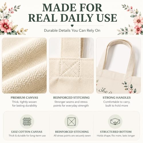 Christian Tote Bags for Women Bible Verse Canvas Tote Set 24 Pcs