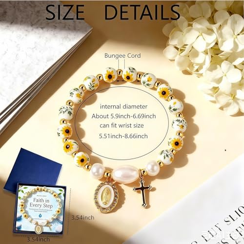 Holy Water Bracelet for Women,Religious Christian FaithJewelry - color: (Yellow1)