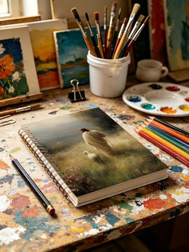 Christian Jesus Leaves The 99 Notebook, Christian Gifts, Bible Prayer Journal for Women, Jesus and The Lost Sheep Religious Hardcover Notebook Journal for Work Study 5.5x8.3 in - color: Jesus