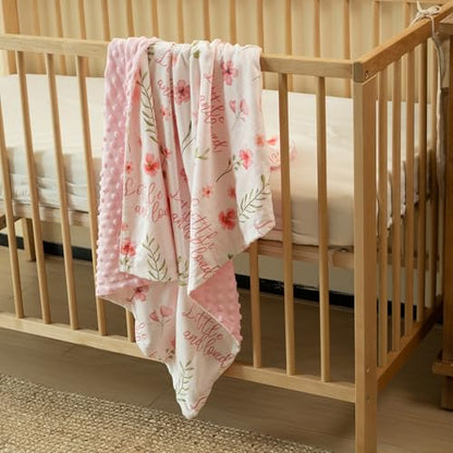 Fleece Baby Blankets for Girls & Boys, Infant Toddler Blanket - color: A Pink Floral
