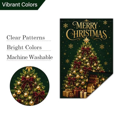 Louise Maelys Christmas Tree Garden Yard Flag 12x18 Inch Green - color: Multi-8