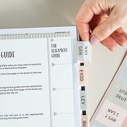 DiverseBee Laminated Bible Tabs (Large Print, Easy to Apply), Bible Tabs Old and New Testament, Bible Study Journaling Supplies, Bible Accessories, Bible Index Tabs, 72 Bible Book Tabs (Petal) Medium - color: Petal
