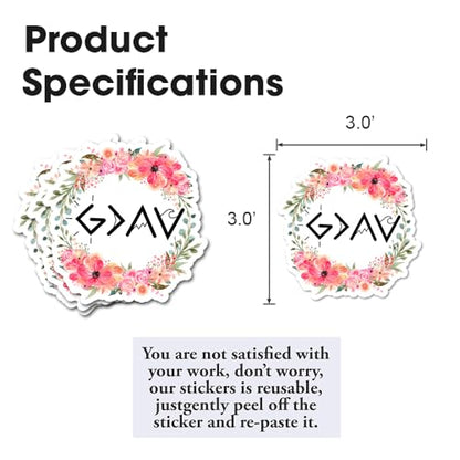 God is Greater Than The Highs and Lows Stickers Christian Faith Jesus Decals Vinyl Waterproof Journaling Aesthetic Bible Verse Stickers for Water Bottles Laptop (God is Greater) - color: God is Greater