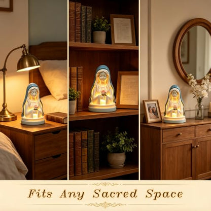 Virgin Mary Statue with Flower Night Light - color: bouquet