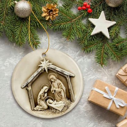 ZAGKOO Nativity Christmas Ornaments - Christian Ornament for Christmas Tree - color: Nativity