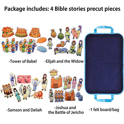 CHEFAN 8 Sets Felt Flannel Boards Stories Included Tower of Babel and Wheels On Bus