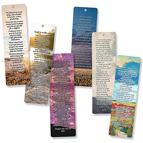 NewEights Christian Bookmarks Cards with Popular Inspirational (Pack of 60)