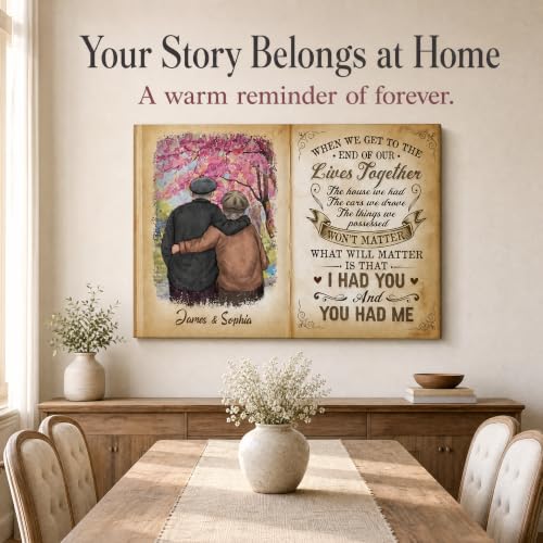 Ipplee Personalized Couples Canvas Together Forever Wall Art for Wife - color: Design22