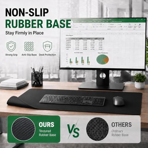 KTRIO Large Gaming Mouse Pad Desk Mat for Gamer, 31.5" x 11.8", Black, XL - color: Black Stealth, size: 31.5l X 11.8w Inches