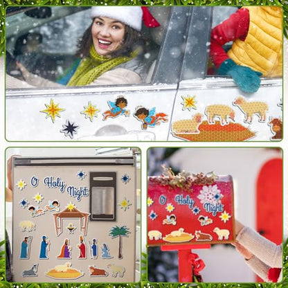 Yinder 26 Pcs Nativity Scene Magnets, Xmas Refrigerator Magnets, Cute - style: Cute