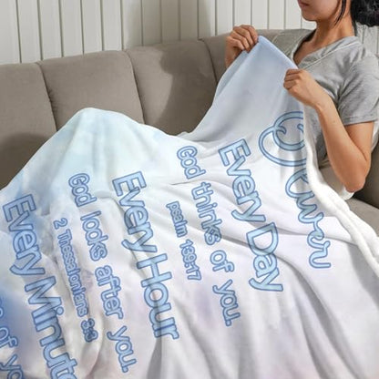 Custom Blanket Bible Verse Blanket with Inspirational Thoughts and Prayers Religious Throw Blanket Soft Lightweight Cozy Plush Warm Blankets for Women Men Christmas Birthday Christian Gifts - color: Design06
