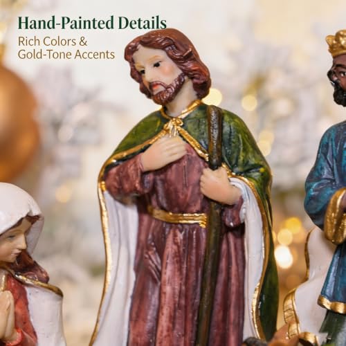 Nativity Set Christmas 12 Pcs Nativity Scene Catholic Manger Set Figurine - color: Multicolor, size: 6 inches