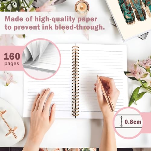 Lacama Cowgirl Notebook Journals Planner Western Cowgirl Gifts for Women, Retro Western Cow Cowgirl Gifts, Western School Office Supplies, A5 Hardcover Spiral Notebook chool Office Supplies - color: Cowgirl
