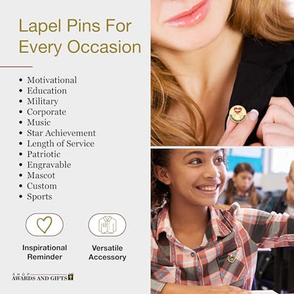 SHOP AWARDS AND GIFTS Service Recognition Lapel Pins - style: Recognition Awards, 12 Pack