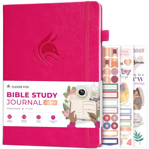 Clever Fox Bible Study Journal, Guide, Supplies for Women 7x10 Fuchsia - color: Fuchsia, size: Smaller than A4 (7" x 10")