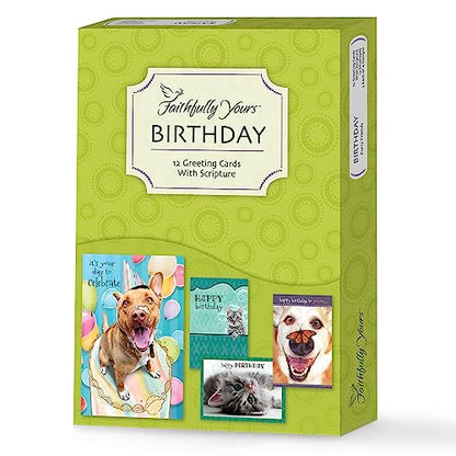 Faithfully Yours Designer Greetings Cute Birthday Boxed Card 12 Pack