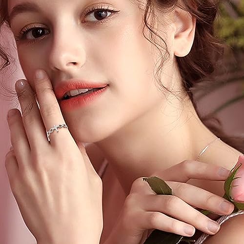 Alphm S925 Sterling Silver Christian Cross Infinity Inspirational Faith Bible Verse Ring for Women Teen Jewelry - size: 7