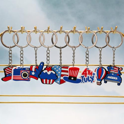 Cute Keychain Bulk,Cute Key Chain for Car Keys Purse Bag Rewards - color: America-30