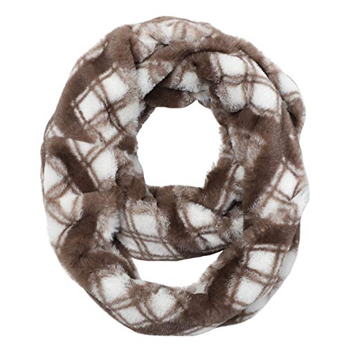 LA CARRIE Womens Leopard Print Infinity Scarf Loop Circle Neck Warmer - color: Dark Grey Plaid