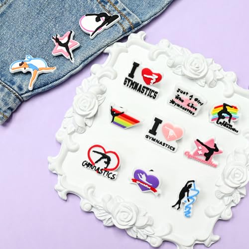 Cute Pins Bulk, Funny Lapel Badge Pins Rubber Brooch Pins for Backpacks, Hats, Bags - style: Gymnastics-20PCS