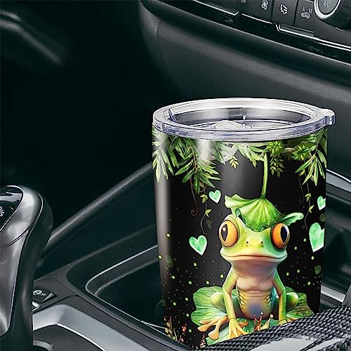 Personalized Frog Pattern Tumbler With Lid Custom Name Travel Mug Thermal Insulated Cup Stainless Steel Gifts Things Birthday Christmas For Women Girls Frogs Lovers - color: Frog