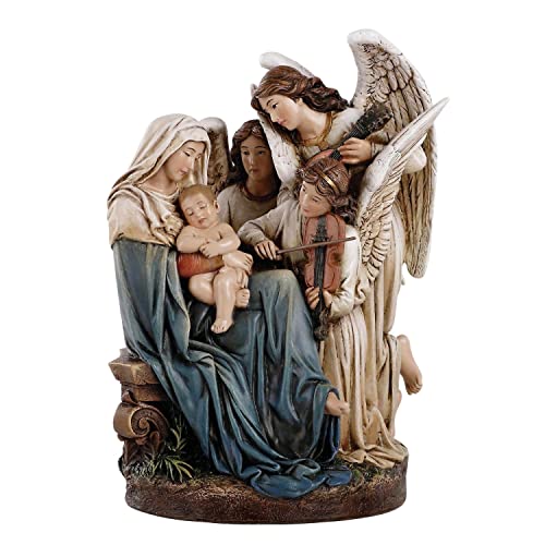 Avalon Gallery Inspirational Catholic Figurine by Michael Adams - Sculpted Resin Statue, 7-Inch, Song of Angels - color: White, size: 7-Inch