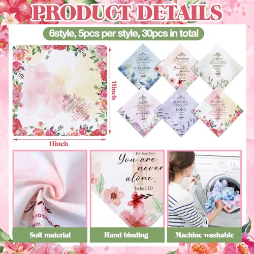 HunnmingRe Christian Handkerchief for Women Inspirational Gifts Bulk Inspirational Religious Bible Verse Handkerchief - style: Inspiring Cross