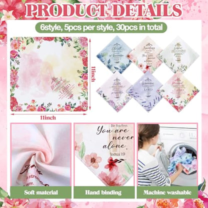 HunnmingRe Christian Handkerchief for Women Inspirational Gifts Bulk Inspirational Religious Bible Verse Handkerchief - style: Inspiring Cross