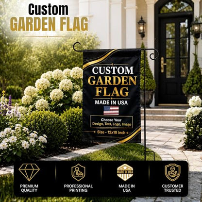 Personalized custom garden flags for outside by BCB 12x18, Printed in USA - color: Garden Flag