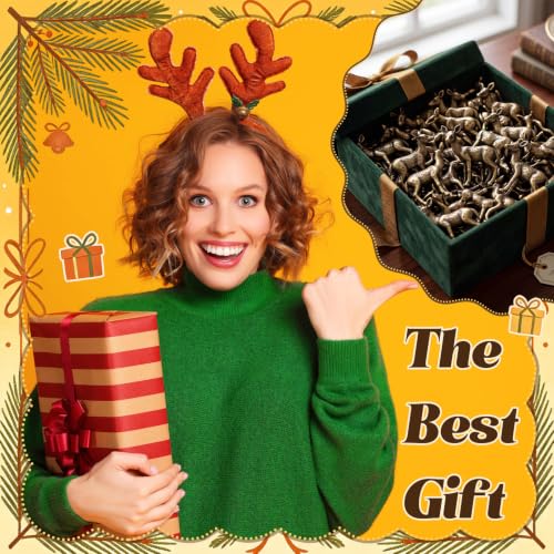 Civaner 50 Pcs Mini Deer Figurines, Retro Christmas Decoration - style: Deer