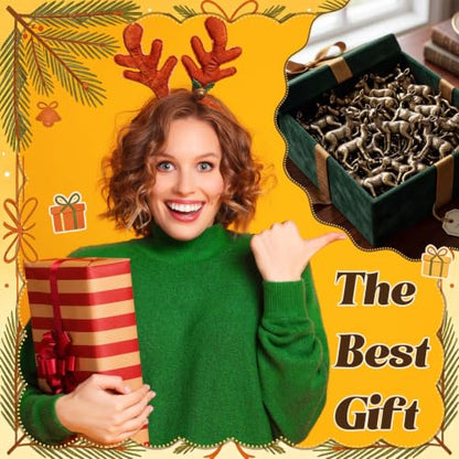 Civaner 50 Pcs Mini Deer Figurines, Retro Christmas Decoration - style: Deer