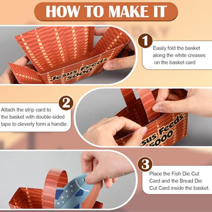 Motipuns 24 Set Jesus Feeds 5000 Craft Kit for Sunday School VBS Gifts - style: Jesus Feeds 5000