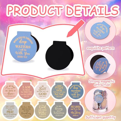 AmazingSpark 100 Pcs Bible Verse Magnetic Bookmarks Bulk Christian Magnet Book Marker Clips Religious Gifts for Reading Book Lover Office Classroom Awards (Pastel) - style: Pastel