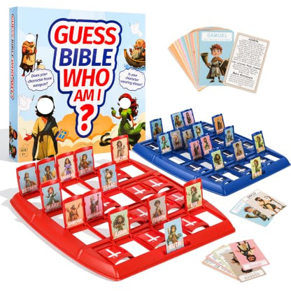 Bible Who I Am Board Games,Classic Who Am I Board Games for Family, 24 Holy Characters with Scripture & Life Story Cards, Christian Catholic Gifts (Small) - size: Small