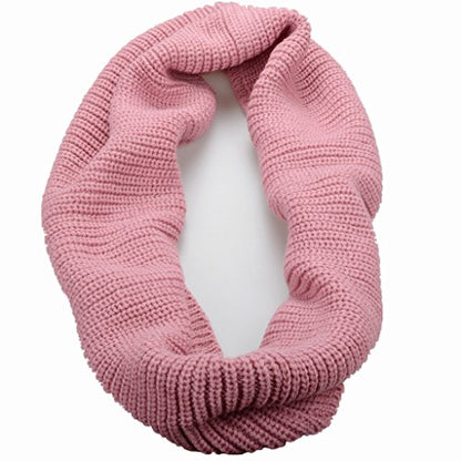 NEOSAN Womens Thick Ribbed Knit Winter Infinity Circle Loop Scarf - color: Pink