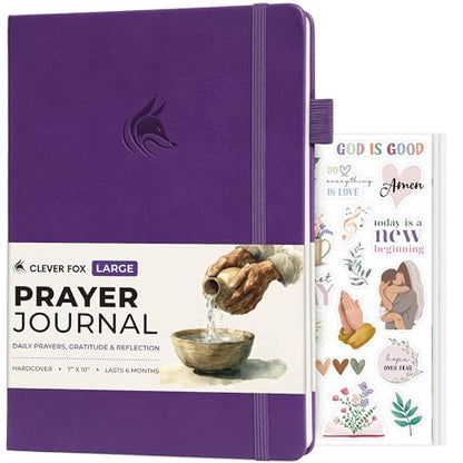 Clever Fox Prayer Journal with Prompts, Bible, Women, Teen, B5 Purple - color: Purple, size: Smaller than A4 (7" x 10")