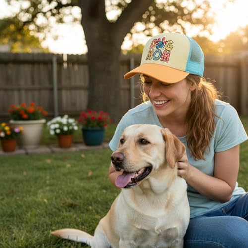 Embroidered Baseball Cap for Women - 2025 Trendy hat Adjustable Breathable Summer Beach Hat Christmas - color: Dog Mom