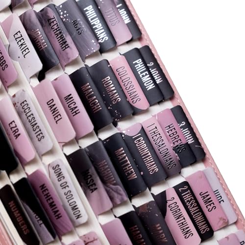 UPAFEXXI-Bible Tabs for Women and Men, 3D Gold Foil Embossed Lettering - color: Pink4