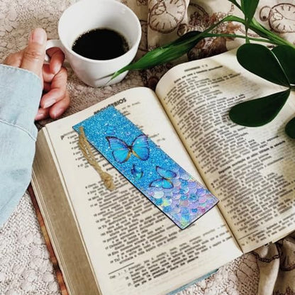 Butterfly Mermaid Scales Bookmark Set of 2 for Bibles Personalized Bookmark for Book Lovers Bookmarks for Reading Lovers - color: Butterfly and Mermaid Scales
