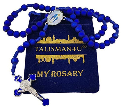 TALISMAN4U Blue Rosary Prayer Beads Catholic St Benedict Our Lady of Grace