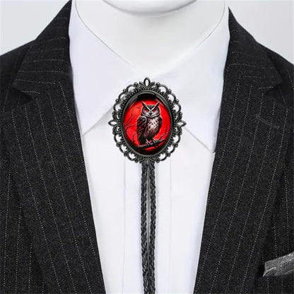 GelConnie Gothic Bolo Tie for Men Women 3D Art Western Cowboy Necktie - color: Owl Bolo Tie