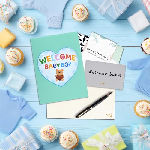 GREETING ART New Baby Boy Card, Baby Shower Pop Up Card for Boy - color: Baby Boy