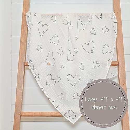LollyBanks Muslin Swaddle Blanket, 47 x 47 in, Newborn Receiving Blanket - color: The Love of Christ