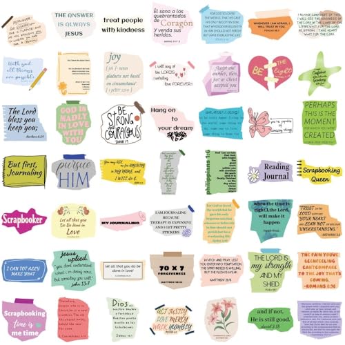 50PCS Jesus Quote Notes Stickers,Bible Journaling Stickers,Waterproof Vinyl Faith Stickers for Water Bottles Laptop Journal - color: Quote Notes Stickers