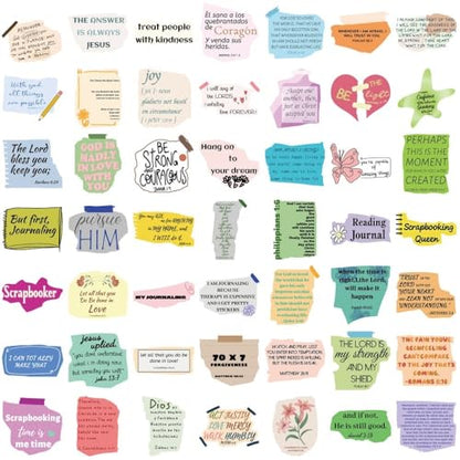 50PCS Jesus Quote Notes Stickers,Bible Journaling Stickers,Waterproof Vinyl Faith Stickers for Water Bottles Laptop Journal - color: Quote Notes Stickers