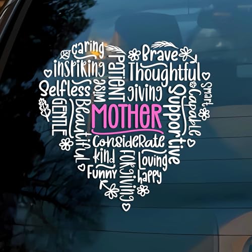 Mother Car Decal Other Size Funny Mom Beautiful Caring Inspiring Selfless Mother's Day Humor Car Windows Trucks Accessories Affirmations Vinyl Waterproof Bumper Sticker Gift for Mom Dad Friend - color: Mother, size: Other Size