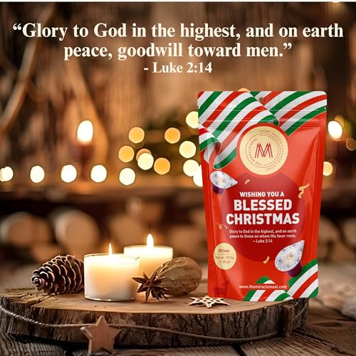 Christmas Edition Communion Cups | The Miracle Meal – 25 Pre-Filled Cups with Juice & Wafer | Celebrate Faith & Joy