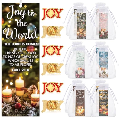 Supervitae 12 Set Christmas Joy to The World Pin Christian Bookmark Gift - style: Joy to the World